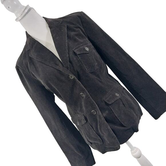 LANDS' END! ESPRESSO BROWN FINE WALE CORDUROY UTILITY STYLE JACKET BLAZER! SZ 16 - Picture 13 of 13